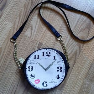 Betsey Johnson cross body clock purse